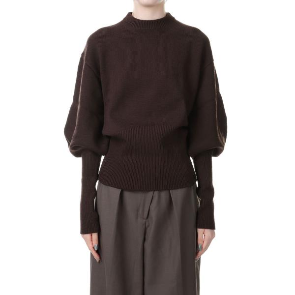 【P5倍 / SALE】7G BALLOON SLEEVE PULLOVER -BROWN(22WK...