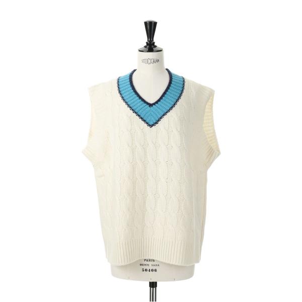 COLOR V KNIT VEST -WHITE(22AMSNI15) Shinzone(シンゾーン...