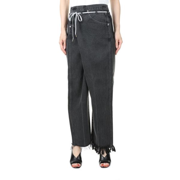 VINTAGE REWORK BIGGY PANTS -BLACK Ssize-2 Maison E...