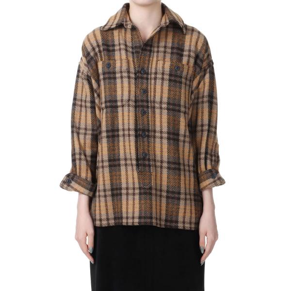 【P5倍 / SALE】Recycled bishou wool wide skipper shir...