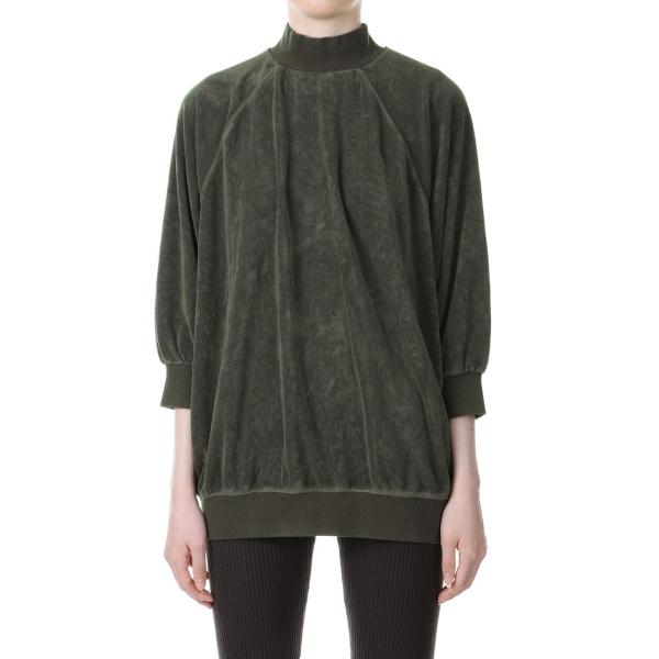 【P5倍 / SALE】3/4 Sleeve Mockneck -OFF BLACK (125BT2...