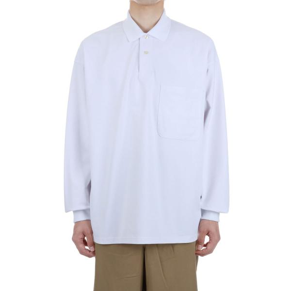 【16時までのご注文で最短翌日発送】TECH POLO SHIRTS L/S - WHITE (BE...