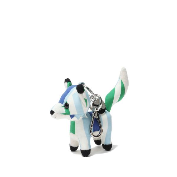 【SALE】SMALL STRIPES FOX BAG CHARM -BLUE GREEN STRI...