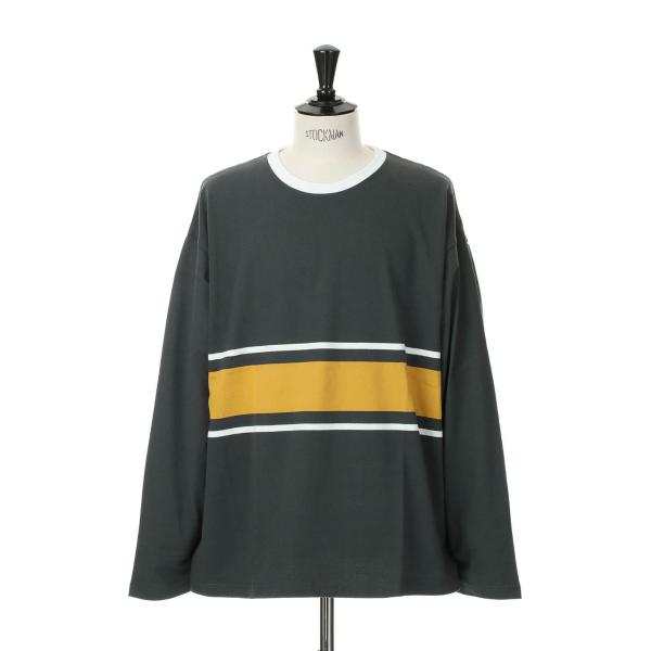 【P5倍 / SALE】BAGGY TEE L/S COTTON BORDER JERSEY -GR...