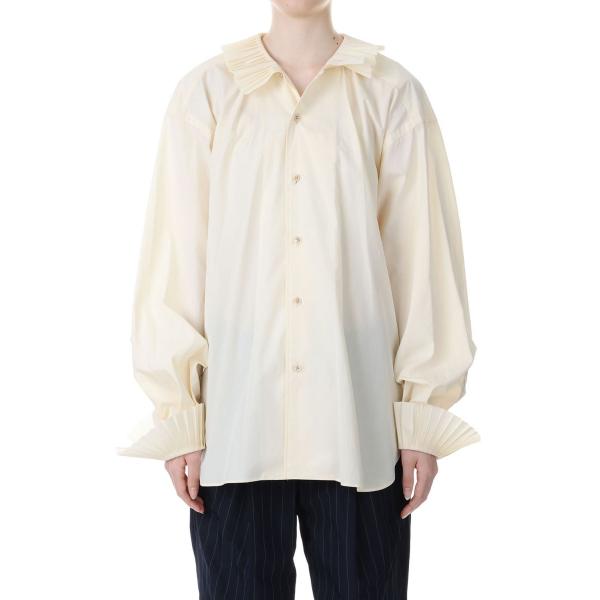 【P5倍 / SALE】PLEATS  COLLAR SHIRT -Cream (23SS-11-H...