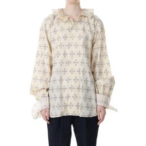 JUN MIKAMI 【P5倍 / SALE】OPEN COLLAR WOOL BLEND SHIRT -Black