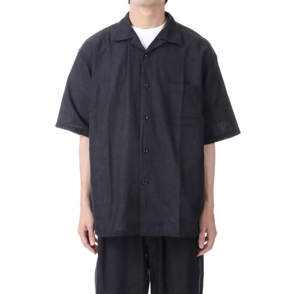 VAT DYE CHAMBRAY OPEN SHIRT - BLACK (GL38988) Gold...