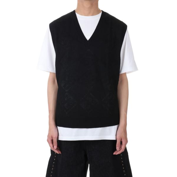 【P5倍 / SALE】LETTER SQUARE VEST / Black Fucking Awe...