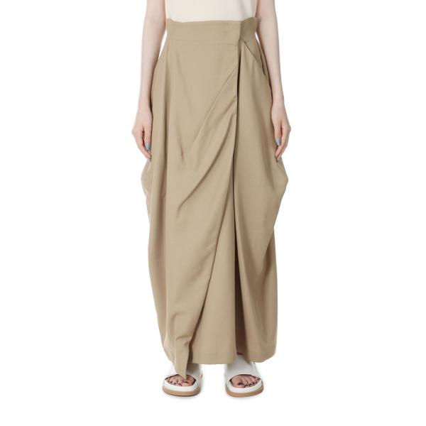 【SALE】Drape Satin Skirt -NATURAL （12310806） Todayf...