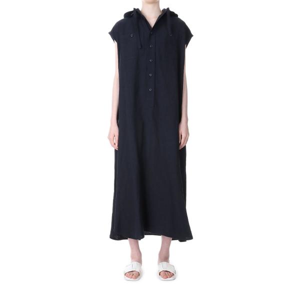 【SALE】Powder Snow Linen Hoodie Dress-NAVY（19RFADRE...