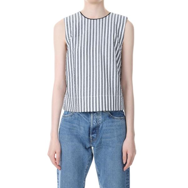 【SALE】Rough Soccer Stripe Sleeveless Top-BLACK（19R...