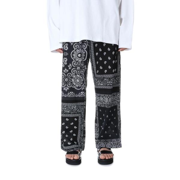 【P5倍 / SALE】circa make bandana patchwork pants -BL...