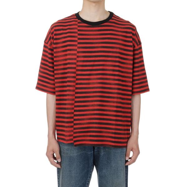 【P5倍 / SALE】Hazy Border Uneven Loose T-SH / 17 RPT...