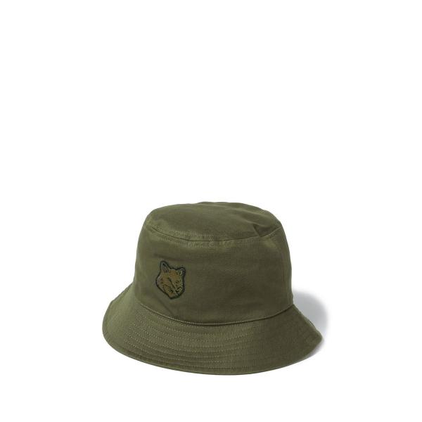 【P5倍 / SALE】FOX HEAD PATCH BUCKET HAT -KHAKI(LM061...