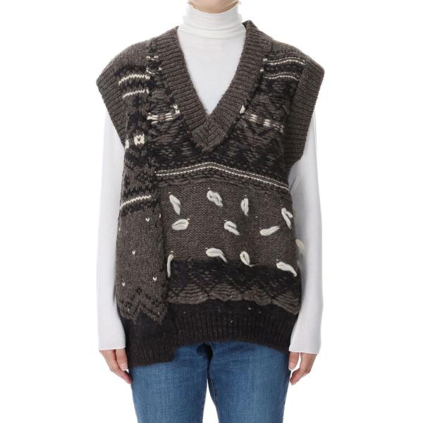 【P5倍 / SALE】3G OVERSIZED CANADIAN SWEATER VEST -BR...
