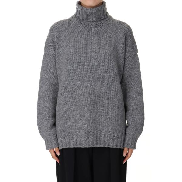 【SALE】3G Giron Lamb x Cashmere Drop Shoulder -GRAY...