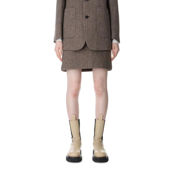 【SALE】HERRINGBONE MINI SK - BEIGE(23AMSSK02) Shinz...