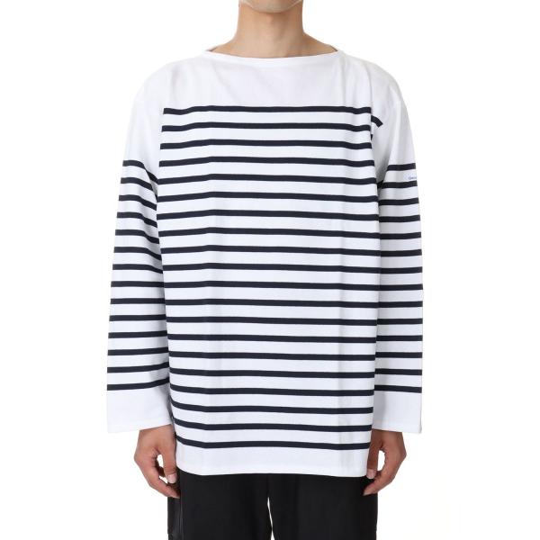 【P5倍 / SALE】WIDE BODY BOAT NECK L/S P.O. - WHITE×P...
