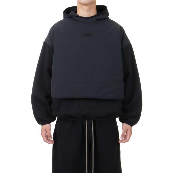 【P2倍 / SALE】NYLON FLEECE HOODED SWEATER/ BLACK/BLA...