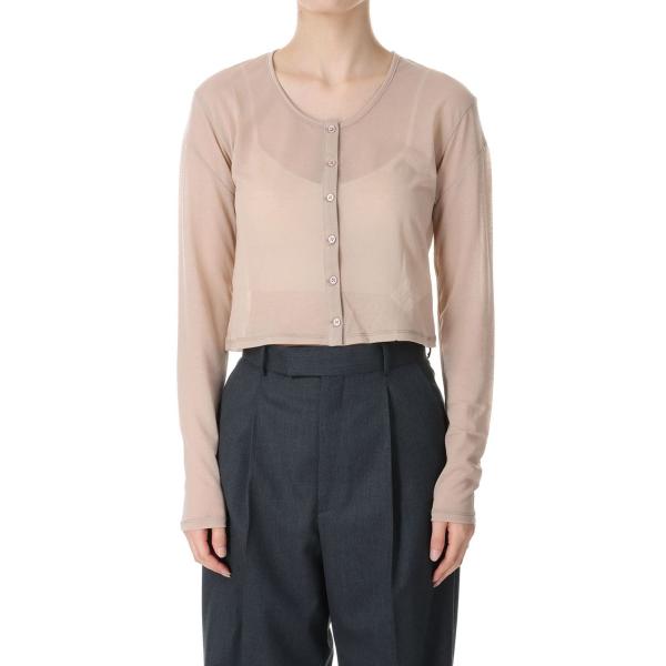 【P5倍 / SALE】SHEER BACK GYATHER CADIGAN / BEIGE(24S...