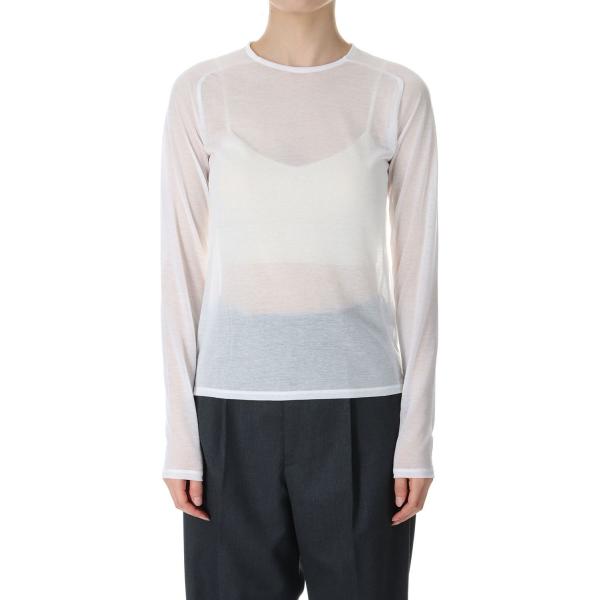【P5倍 / SALE】SHEER BACK OPEN PULLOVER / WHITE(24SCT...