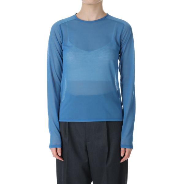 【P5倍 / SALE】SHEER BACK OPEN PULLOVER / BLUE(24SCT-...