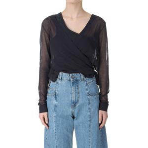 JUN MIKAMI 【P5倍 / SALE】PLEATS COLLAR WOOL BLEND SHIRT -Black