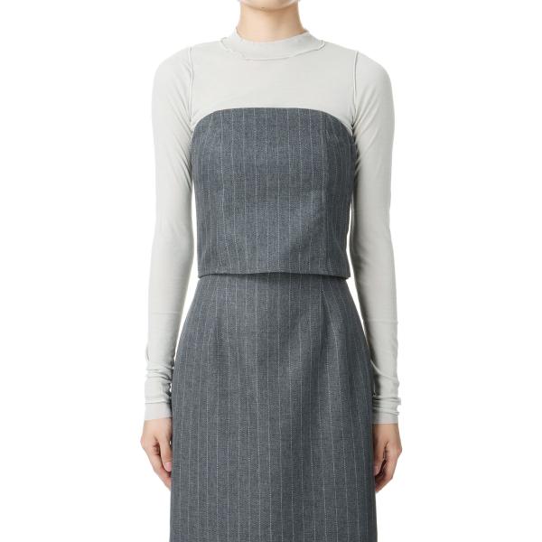 【SALE】Stripe Bustier Tops -DARK GRAY (12420409) To...