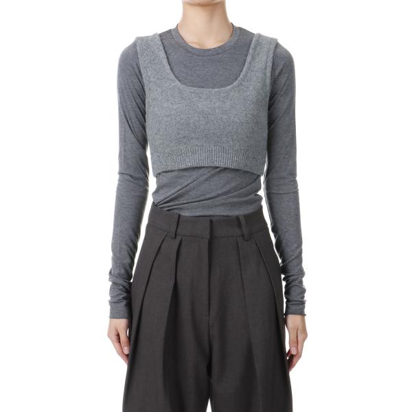 【SALE】Raccoon Knit Bustier -GRAY(12420502) Todayfu...