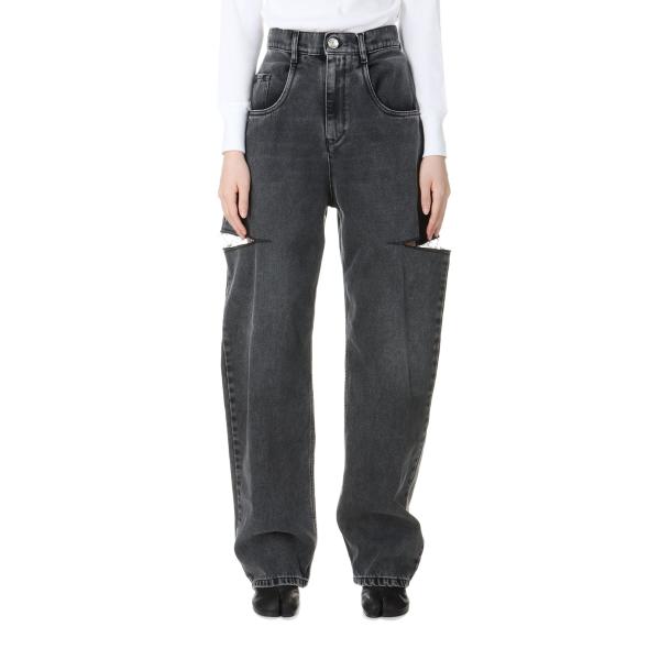 【P5倍】*SLASH DETAIL DENIM PANTS -BLACK (S51LA0051-S...