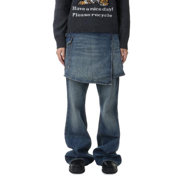 【P5倍 / SALE】Heavy Washed Denim Flared Skirt Jeans ...