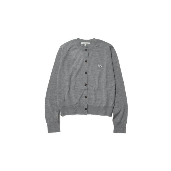【SALE】BABY FOX PATCH REGULAR CARDIGAN - LIGHT GREY...