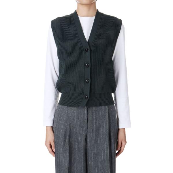 【P5倍 / SALE】FULL CARDIGAN KNIT VEST -GREEN (24AMSN...