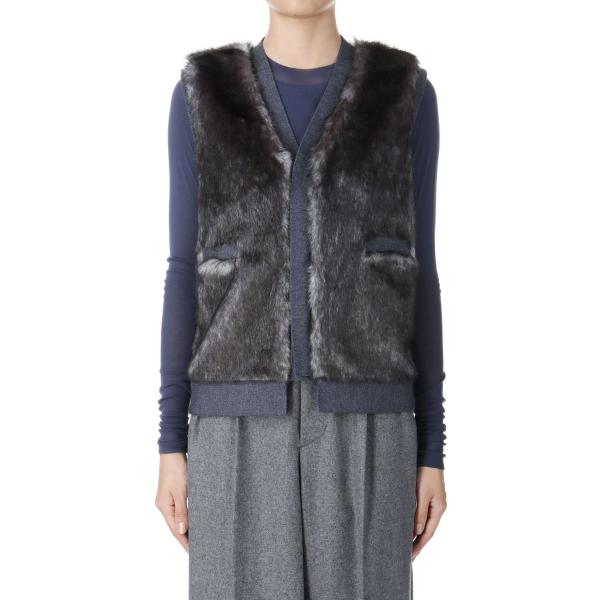 【P5倍 / SALE】Faux Fur Vest-GRAY(24AW-8-N) Jun Mikam...