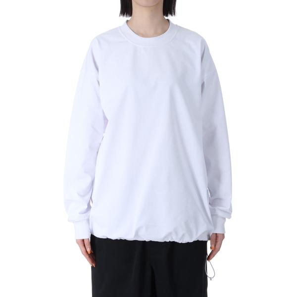 【P5倍】W's TECH DRAWSTRING L/S TEE - WHITE (BE-40025...