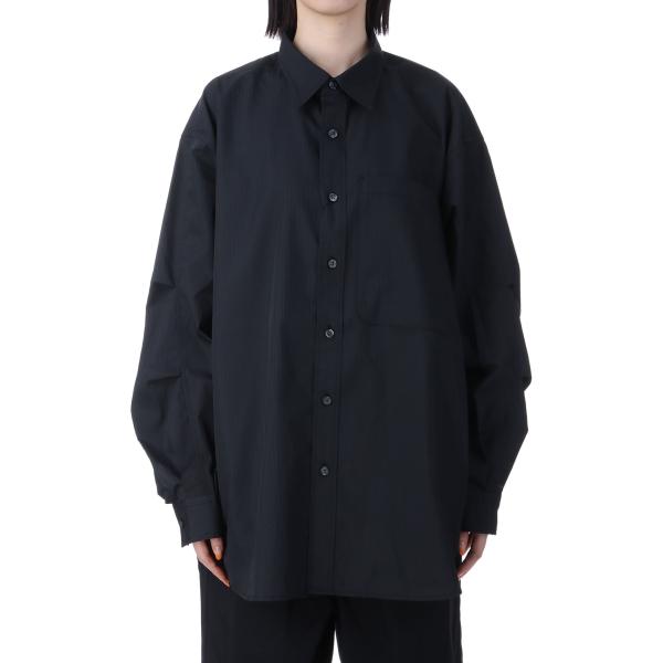 【P5倍 / SALE】W's TECH REGULAR STRIPE SHIRT L/S - BL...