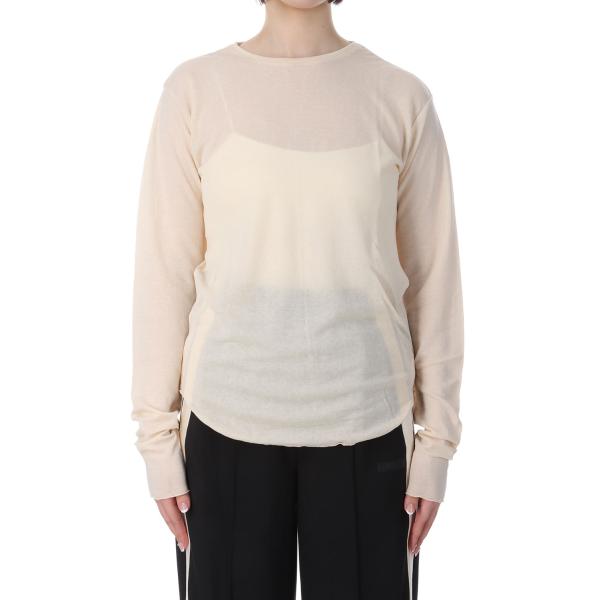 【P5倍 / SALE】SHEER GAUZE LONG SLEEVE TEE - ECRU (25...