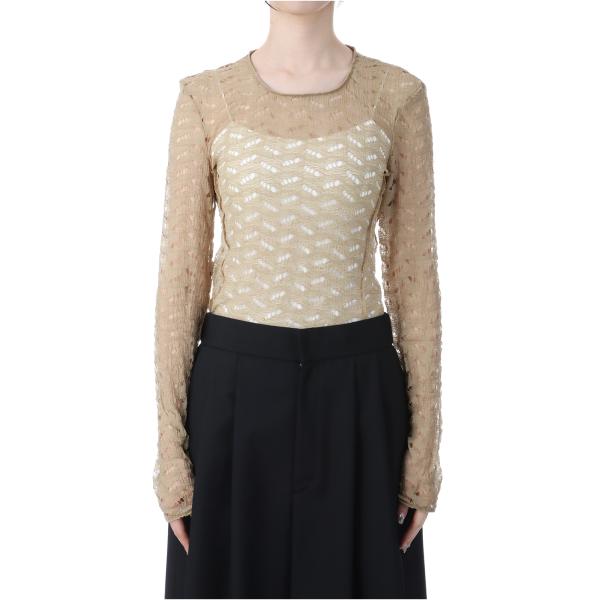 【SALE】Jacquard Long T-shirts - BEIGE (12510602) To...