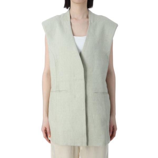 【SALE】Linen Over Vest - SAGE (12510107) Todayful(ト...