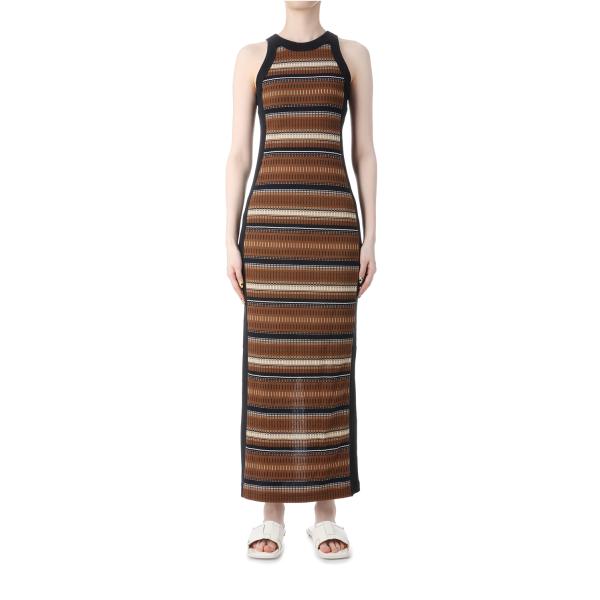 【SALE】Jacquard Border Dress - BROWN (12510305) Tod...