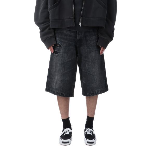 【P5倍】Denim Wide Bermuda Pants - BLACK (G14PT039) K...