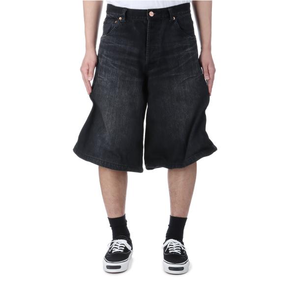 【P5倍】Wire Denim Wide Bermuda Pants - BLACK (G14PT0...