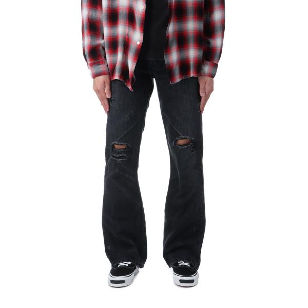 【P5倍】Denim Flare Pants - BLACK (G14PT037) KAMIYA(カ...