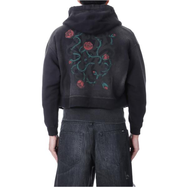 【P5倍】KMY-ROSE Distressed Zip Hoodie - BLACK (G14HD...