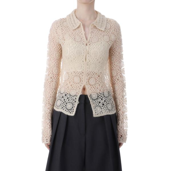 【SALE】Mohair Crochet Knitshirts - IVORY (12520511)...