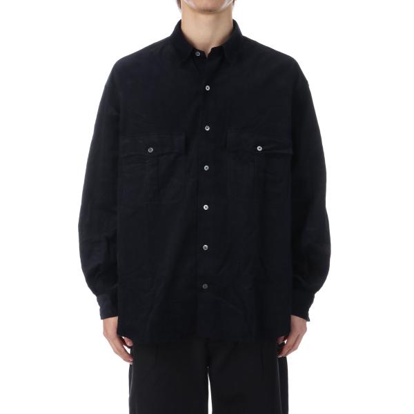 【P5倍】ROLL UP ORGANIC CORDUROY SHIRT / BLACK (PC-01...