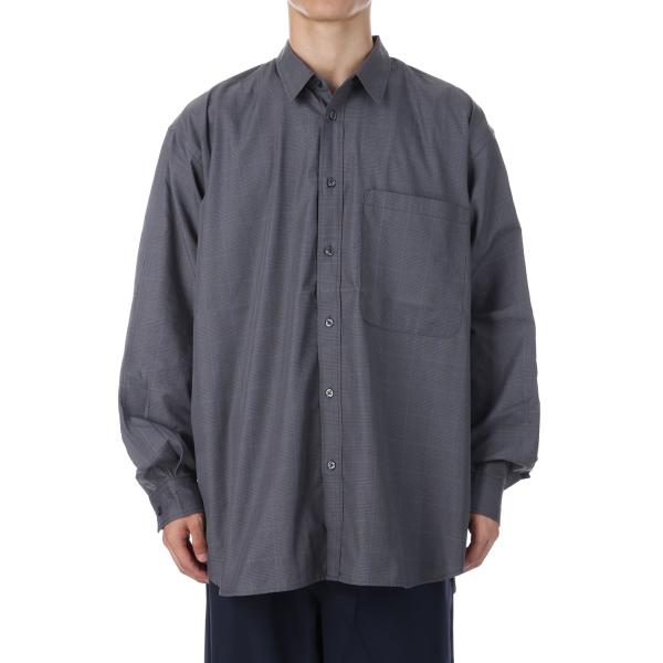 【P5倍】TECH REGULAR COLLAR SHIRT L/S GLEN CHECK - GR...