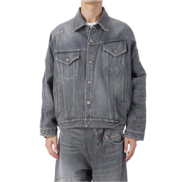 【P2倍】DISTORTED CUTTING DENIM JACKET - BLACK (25AW2...