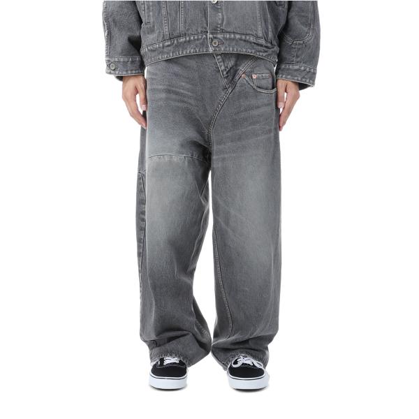 【P2倍】DISTORTED CUTTING DENIM PANTS - BLACK (25AW24...