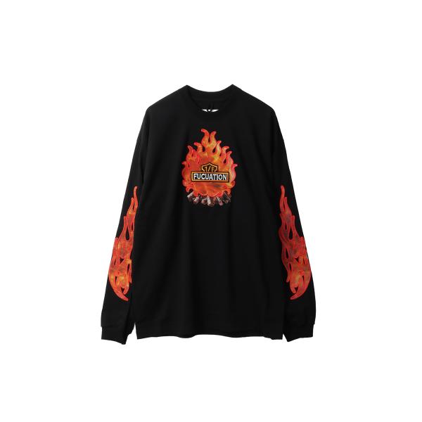 【P2倍】1/F FLUCTUATION LENTICULAR L/S T-SHIRT - BLAC...